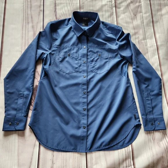 5.11 Tactical "Marksman" Long Sleeve Shirt Ensign Blue | Women's Size S - Picture 3 of 13